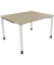 Schreibtisch All in One, manuell höhenverstellbar, 68-82cm (H), 120x100cm (BxT), rechteckig, eiche natur / weiß