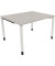 Schreibtisch All in One, manuell h&ouml;henverstellbar, 68-82cm (H), 120x100cm (BxT), rechteckig, lichtgrau / wei&szlig;
