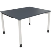 Schreibtisch All in One, manuell höhenverstellbar, 68-82cm (H), 120x100cm (BxT), rechteckig, lavagrau / weiß