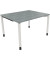 Schreibtisch All in One, manuell höhenverstellbar, 68-82cm (H), 120x100cm (BxT), rechteckig, beton hell / weiß