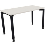 Schreibtisch All in One, manuell h&ouml;henverstellbar, 68-82cm (H), 120x60cm (BxT), rechteckig, wei&szlig; / anthrazit metallic