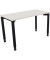 Schreibtisch All in One, manuell höhenverstellbar, 68-82cm (H), 120x60cm (BxT), rechteckig, weiß / anthrazit metallic