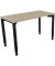 Schreibtisch All in One, manuell höhenverstellbar, 68-82cm (H), 120x60cm (BxT), rechteckig, eiche natur / anthrazit metallic