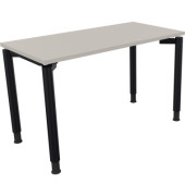 Schreibtisch All in One, manuell höhenverstellbar, 68-82cm (H), 120x60cm (BxT), rechteckig, lichtgrau / anthrazit metallic