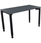 Schreibtisch All in One, manuell höhenverstellbar, 68-82cm (H), 120x60cm (BxT), rechteckig, lavagrau / anthrazit metallic