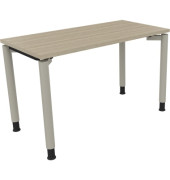 Schreibtisch All in One, manuell höhenverstellbar, 68-82cm (H), 120x60cm (BxT), rechteckig, eiche natur / silberaluminium