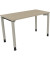 Schreibtisch All in One, manuell höhenverstellbar, 68-82cm (H), 120x60cm (BxT), rechteckig, eiche natur / silberaluminium