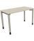 Schreibtisch All in One, manuell höhenverstellbar, 68-82cm (H), 120x60cm (BxT), rechteckig, akazie hell / silberaluminium