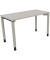 Schreibtisch All in One, manuell höhenverstellbar, 68-82cm (H), 120x60cm (BxT), rechteckig, lichtgrau / silberaluminium
