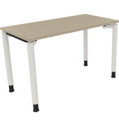 Schreibtisch All in One, manuell h&ouml;henverstellbar, 68-82cm (H), 120x60cm (BxT), rechteckig, eiche natur / wei&szlig;