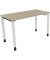 Schreibtisch All in One, manuell höhenverstellbar, 68-82cm (H), 120x60cm (BxT), rechteckig, eiche natur / weiß