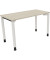 Schreibtisch All in One, manuell höhenverstellbar, 68-82cm (H), 120x60cm (BxT), rechteckig, akazie hell / weiß