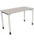 Schreibtisch All in One, manuell höhenverstellbar, 68-82cm (H), 120x60cm (BxT), rechteckig, lichtgrau / weiß