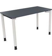 Schreibtisch All in One, manuell höhenverstellbar, 68-82cm (H), 120x60cm (BxT), rechteckig, lavagrau / weiß