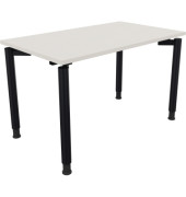 Schreibtisch All in One, manuell h&ouml;henverstellbar, 68-82cm (H), 120x70cm (BxT), rechteckig, wei&szlig; / anthrazit metallic