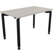 Schreibtisch All in One, manuell h&ouml;henverstellbar, 68-82cm (H), 120x70cm (BxT), rechteckig, lichtgrau / anthrazit metallic