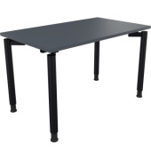 Schreibtisch All in One, manuell höhenverstellbar, 68-82cm (H), 120x70cm (BxT), rechteckig, lavagrau / anthrazit metallic