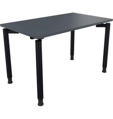 Schreibtisch All in One, manuell höhenverstellbar, 68-82cm (H), 120x70cm (BxT), rechteckig, lavagrau / anthrazit metallic Schreibtisch All in One, manuell höhenverstellbar, 68-82cm (H), 120x70cm (BxT), rechteckig, lavagrau / anthrazit metallic