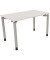 Schreibtisch All in One, manuell höhenverstellbar, 68-82cm (H), 120x70cm (BxT), rechteckig, weiß / silberaluminium