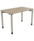 Schreibtisch All in One, manuell höhenverstellbar, 68-82cm (H), 120x70cm (BxT), rechteckig, eiche natur / silberaluminium