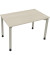 Schreibtisch All in One, manuell höhenverstellbar, 68-82cm (H), 120x70cm (BxT), rechteckig, akazie hell / silberaluminium