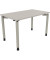 Schreibtisch All in One, manuell höhenverstellbar, 68-82cm (H), 120x70cm (BxT), rechteckig, lichtgrau / silberaluminium