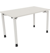 Schreibtisch All in One, manuell höhenverstellbar, 68-82cm (H), 120x70cm (BxT), rechteckig, weiß / weiß