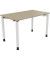 Schreibtisch All in One, manuell höhenverstellbar, 68-82cm (H), 120x70cm (BxT), rechteckig, eiche natur / weiß