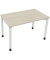Schreibtisch All in One, manuell höhenverstellbar, 68-82cm (H), 120x70cm (BxT), rechteckig, akazie hell / weiß