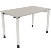 Schreibtisch All in One, manuell h&ouml;henverstellbar, 68-82cm (H), 120x70cm (BxT), rechteckig, lichtgrau / wei&szlig;