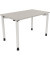 Schreibtisch All in One, manuell höhenverstellbar, 68-82cm (H), 120x70cm (BxT), rechteckig, lichtgrau / weiß