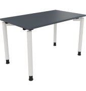 Schreibtisch All in One, manuell höhenverstellbar, 68-82cm (H), 120x70cm (BxT), rechteckig, lavagrau / weiß