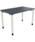 Schreibtisch All in One, manuell höhenverstellbar, 68-82cm (H), 120x70cm (BxT), rechteckig, lavagrau / weiß