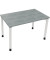 Schreibtisch All in One, manuell höhenverstellbar, 68-82cm (H), 120x70cm (BxT), rechteckig, beton hell / weiß