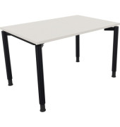 Schreibtisch All in One, manuell h&ouml;henverstellbar, 68-82cm (H), 120x80cm (BxT), rechteckig, wei&szlig; / anthrazit metallic
