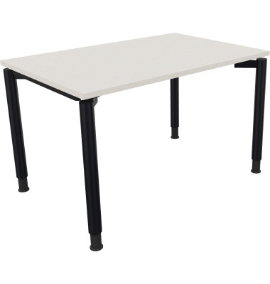 Schreibtisch All in One, manuell h&ouml;henverstellbar, 68-82cm (H), 120x80cm (BxT), rechteckig, wei&szlig; / anthrazit metallic