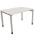 Schreibtisch All in One, manuell höhenverstellbar, 68-82cm (H), 120x80cm (BxT), rechteckig, weiß / silberaluminium