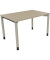 Schreibtisch All in One, manuell höhenverstellbar, 68-82cm (H), 120x80cm (BxT), rechteckig, eiche natur / silberaluminium