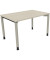Schreibtisch All in One, manuell höhenverstellbar, 68-82cm (H), 120x80cm (BxT), rechteckig, akazie hell / silberaluminium