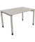 Schreibtisch All in One, manuell höhenverstellbar, 68-82cm (H), 120x80cm (BxT), rechteckig, lichtgrau / silberaluminium