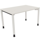 Schreibtisch All in One, manuell höhenverstellbar, 68-82cm (H), 120x80cm (BxT), rechteckig, weiß / weiß