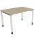 Schreibtisch All in One, manuell höhenverstellbar, 68-82cm (H), 120x80cm (BxT), rechteckig, eiche natur / weiß