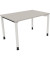 Schreibtisch All in One, manuell höhenverstellbar, 68-82cm (H), 120x80cm (BxT), rechteckig, lichtgrau / weiß