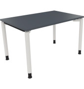 Schreibtisch All in One, manuell höhenverstellbar, 68-82cm (H), 120x80cm (BxT), rechteckig, lavagrau / weiß
