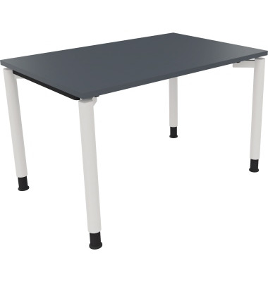 Schreibtisch All in One, manuell h&ouml;henverstellbar, 68-82cm (H), 120x80cm (BxT), rechteckig, lavagrau / wei&szlig;