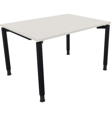 Schreibtisch All in One, manuell höhenverstellbar, 68-82cm (H), 120x90cm (BxT), rechteckig, weiß / anthrazit metallic