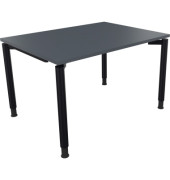 Schreibtisch All in One, manuell höhenverstellbar, 68-82cm (H), 120x90cm (BxT), rechteckig, lavagrau / anthrazit metallic
