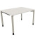 Schreibtisch All in One, manuell höhenverstellbar, 68-82cm (H), 120x90cm (BxT), rechteckig, weiß / silberaluminium