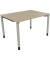 Schreibtisch All in One, manuell höhenverstellbar, 68-82cm (H), 120x90cm (BxT), rechteckig, eiche natur / silberaluminium