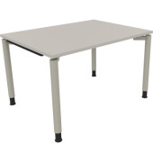 Schreibtisch All in One, manuell h&ouml;henverstellbar, 68-82cm (H), 120x90cm (BxT), rechteckig, lichtgrau / silberaluminium
